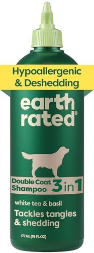 Earth Rated Deshedding Dog Shampoo, Hypoallergenic 3-in-1, Shampoo & Conditioner for Dogs & Puppies, Deodorizing, 98.5% Natural Origin Ingredients, 16 oz