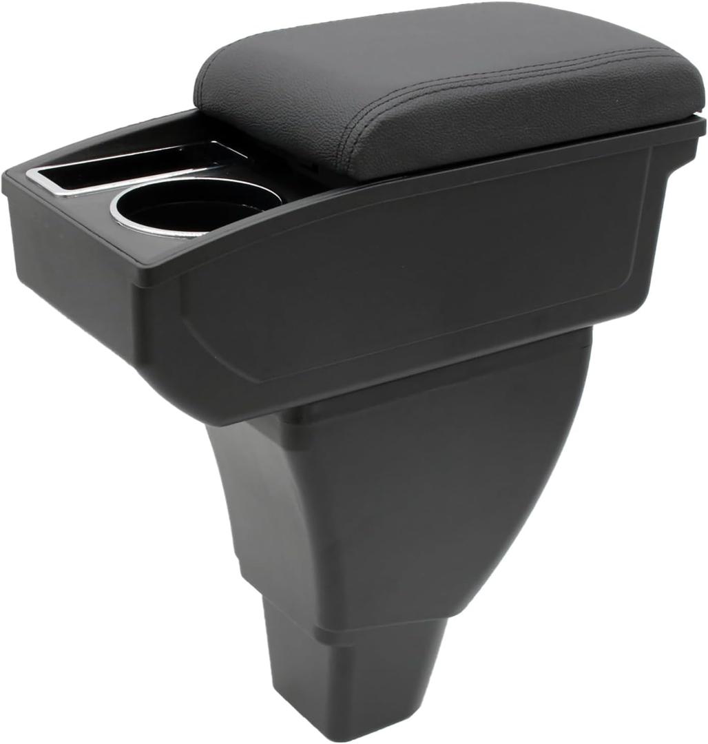 YJYWZH Car Armrest Box for Toyota bB Scion xB 2004 2005 2006 Auto Accessories Center Console Leather Arm Rest Double-Layer Storage Space with Cup Holder (Black Thread)