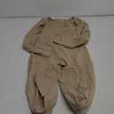 QINSEN Womens Sexy Square Neck Long Sleeve Full Length Leggings Bodycon Stretch Jumpsuit (Medium, Cococa Cream)