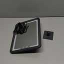 LED Shower Mirror Fogless for Shaving - Heated Fog Free, 3 Dimmable Lights, 360 Adjustable, Rechargeable, Drill Free - with Storage Tray, Razor & Shaving Brush Holders, Gifts for Men (Gunmetal Gray)