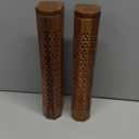Sheesham Wood Incense Burner Holder - Set of 2 Coffin Style Sun Moon Inlay Handmade Aromatherapy Room Freshener Fragrance Cone Incense Stick Burner Ash Catcher - Zen Home Gift - 12x2x2 - COTTON CRAFT