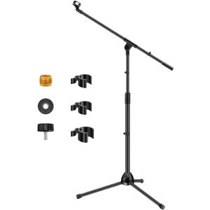 InnoGear Microphone Stand, Boom Arm Mic Stand Floor Detachable Height Adjustable Heavy Duty with Mic Clip Holder Metal Base for Blue Yeti HyperX QuadCast Shure SM58 Samson Q2U Fifine K669B