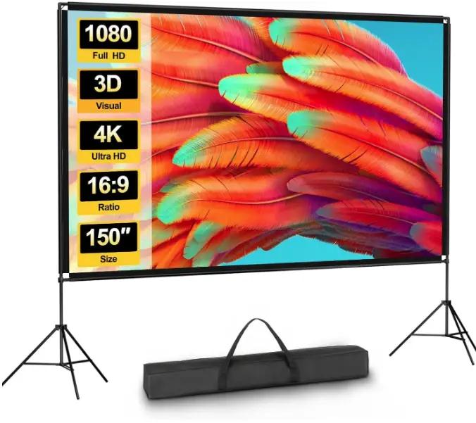 VISULAPEX JYSZJ-01 Portable Projector Screen with Double Stand