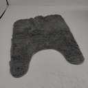 OLANLY Toilet Rugs U-Shaped 20x20, Extra Soft Absorbent Chenille Contour Bathroom Rugs for Toilet, Dry Quickly, Machine Washable, Non-Slip Bath Mat, Grey