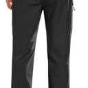 Men's Casual Cargo Pants Workout Sweatpants Joggers Stretch Hiking Drawstring Tactical Trousers (Black, S)