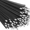 Metal Zip Ties black 100pcs 11.8 inch 304Stainless steel Epoxy Coated Cable Tie Multi-Purpose Self-locking Cable Ties Used for Machinery, Vehicles, Farms, Cables, Pipesas Well as Outdoor Binding