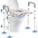 Toilet Seat Risers For Seniors, Male-Friendly Width & Height Raised Toilet Seat With handles, Toilet Riser for Elderly, Handicap, Elevated, Fit Any Toilet, 400lbs