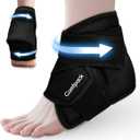 Comfpack Ankle Ice Pack Wrap for Swelling, FSA Eligible, Heel Ice Pack for Pain Relief, Hot Cold Therapy Cold Pack for Plantar Fasciitis, Achilles Tendonitis, Ankle Sprain, Foot Pain, Black
