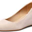 mysoft Women's Wedge Pumps Low Heel Closed Toe 2in Dress Shoes (10, Nude)
