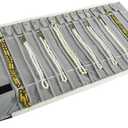 Portable Jewelry Roll Untangled Secure Necklace Travel Storage Bag Displays Holder 16 Chain (Black and Gray)