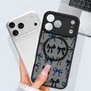 Bonoma Mganetic for iPhone 17 Pro Case [Compatible with MagSafe] Cute Ribbon Bow Pattern for Women Girls Soft TPU Bumper Translucent Matte Slim Shockproof Phone Case-Black