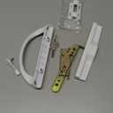 Patio Sliding Door Handle Set with Mortise Lock, Key Cylinder and Keeper, Replacement Handle Lock Set Fits Door Thickness from 1-1/2" to 1-3/4", 3-15/16" Screw Hole Spacing, Keyed, White