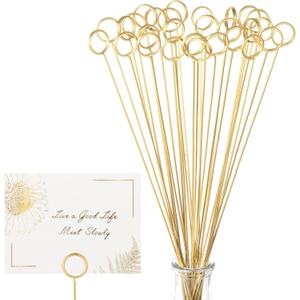 Avsty 30Pcs Floral Card Holder Picks-Wire Place Card Holder for Wedding | Metal Photo Picture Holder Table Name Number Holder,Memo Note Holder for Flower Arrangement,Wedding,Party,Decorations