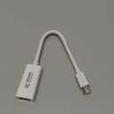 Philips Mini DisplayPort to HDMI Adapter, Unidirectional, Audio and Video, Full HD 1080p, 4K Ultra HD, Slim Compact Portable Design, White Cable, for All Brands, SWV9200F/27