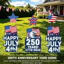 8 PCS 4th of July Yard Signs with Stakes, 250th Anniversary Independence Day Outdoor Decorations, National Flag Eagle Happy July 4th Waterproof Patriotic Stars Lawn Signs for Memorial Day Party Patio Decor