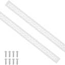 PATIKIL 24 x 2 Inch Door Air Vent Cover, 2 Pcs Heavy Duty Aluminum Grille Ventilation Cover Louvered with Mounting Screws for Cabinet Wardrobe Door, White