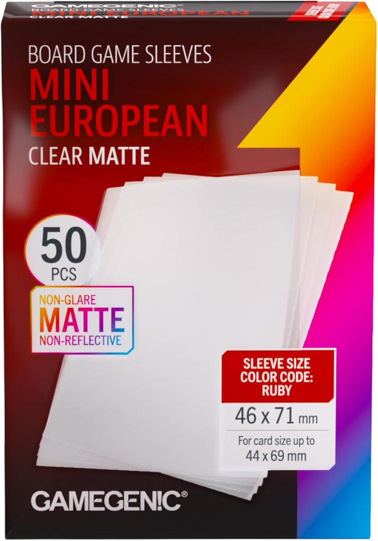 Gamegenic Board Game Sleeves: Mini European Size - Ruby Color Code