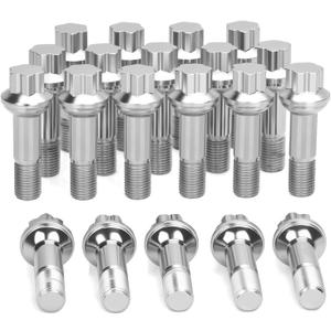 14x1.5 Lug Bolt for Mercedes-Benz ML350 ML500 GLC300 GLK350, 14mmx1.5 Wheel Lug Bolt OEM Factory Wheel for CL500 GL450 W215 E350 E300 S550 S600, 20PC Replace Benz Flower lugbolt 0009905407, 9905407 (17mm Hex)