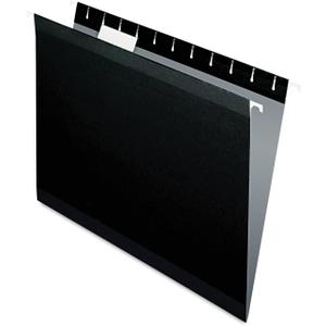 Pendaflex 04152 1/5 BLA Reinforced Hanging File Folders, Letter Size, Black, 1/5 Cut, 25/BX (4152 1/5 BLA)