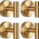 Suction Cup Hooks for Shower, Reusable Towel Hooks for Bathroom, T Shape Gold