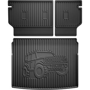 Cargo Liner and Backrest Mat for Ford Bronco Sport 2021-2026 - Custom Fit All Weather Trunk Mat Seat Back Cover Car Interior Accessories Protection Rear Cargo Mat