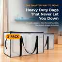 ClearSpace Oversized Moving Bags or Storage Bag – Large Moving Boxes with Backpack Straps, Zippers & Handles – Heavy-Duty Packing Bags for Moving, College Dorm, Christmas Decorations, 8 Pack