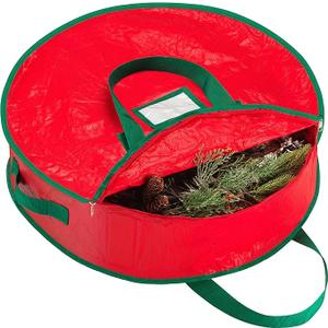 Handy Laundry, Christmas Wreath Storage Bag - Durable, Tarp Material, Zipper, Sturdy Carry Handles, Pest Protection - Ideal Home, Garage Organization for Seasonal Holiday Wreath Decorations. (30")