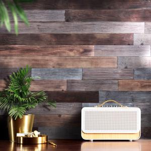 Nail Up Paneling Wood Wall Panels, Real Solid Planks DIY Easy Application, Rustic Reclaimed Barn Paneling for Accent Walls, Brown Gray Combinations, 10.5 sq. ft