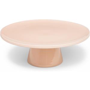 The Cake Stand 10 Inch Gloss Ceramic Pedestal Cake Stand, Modern Footed Dessert Stand for Cakes, Cupcakes, Cookies & More (Rose)