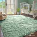 5x7 Rug Sage Green Area Rugs for Living Room,Plush Soft Grass Fluffy Nursery Bedroom Carpet for Kids Teens Home Decor Aesthetic