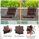 Barydat 4 Pack High Back Chair Cushion Indoor Outdoor Tufted Seat and Back Chair Rocking Pads Lounge Porch Seat Cushion with Ties for Patio Furniture, 43.4 x 21 x 3.3 Inch (Coffee)