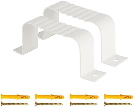 Ionela 2PCS Gutter Downspout Strap-3" x 4" Aluminum Alloy Leader Strap Gutter Bracket 3 X 4, White, Set Of 4