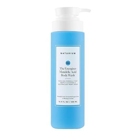 Naturium The Energizer Body Wash, Cooling & Refreshing Formula with Mandelic Acid, Deeply Cleanses & Neutralizes Body Odor, 16.9 oz
