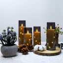 kakoya Flameless LED Candles with Timer 5 Pc Flickering Flameless Candles for Romantic Ambiance and Home Decoration Stable Acrylic Shell,with Embedded Star StringBattery Operated CandlesGrey