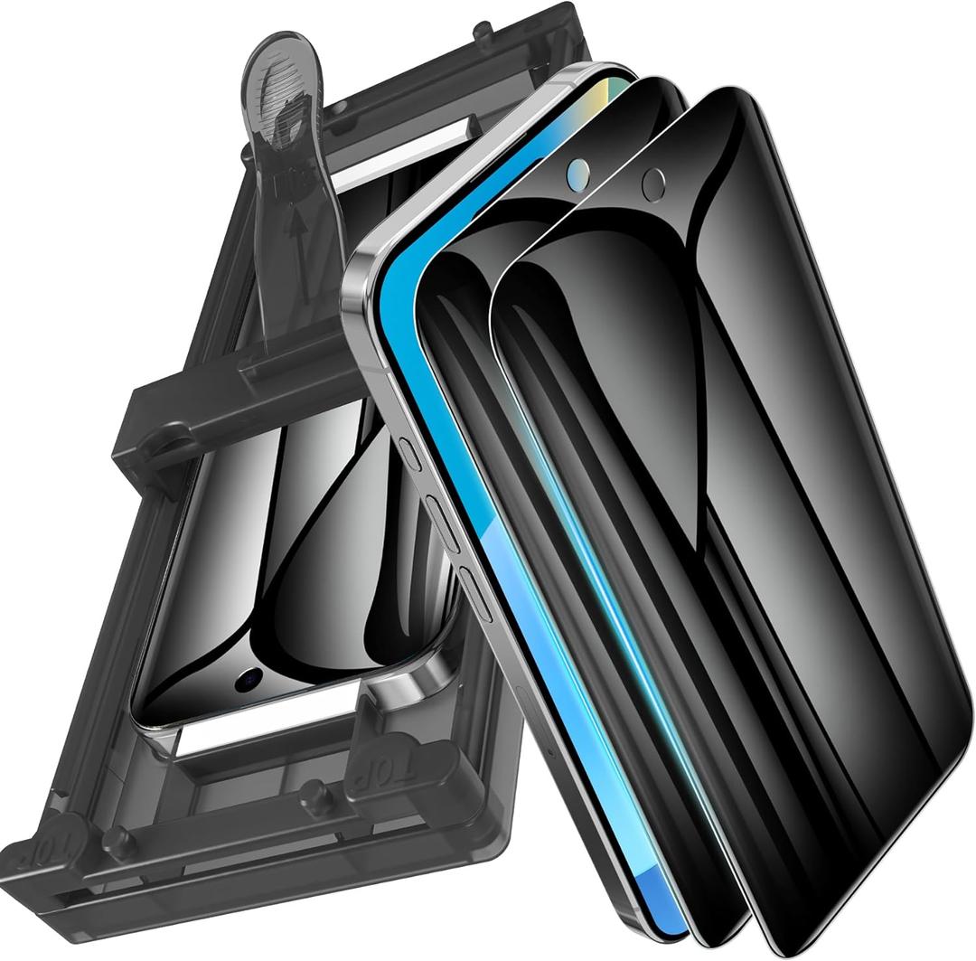 2 Pack for iPhone 17 Pro Privacy Screen Protector Film (NOT Glass), Anti-Spy Flexible PET Film Screen Protector for iPhone 17 Pro with [Easy Installation Tray], Ultra-Thin, Non-breakable