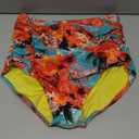 RELLECIGA Women's High Waisted Bikini Bottom Tummy Control Ruched Full Coverage Swim Bottom(Blue Floral, Large)