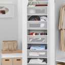 JARLINK 2 Pack Over The Door Organizer, 5 Shelf Door Hanging Organizer with 5 Large Pockets, 44 lbs Weight Capacity Hanging Storage for Bathroom, Bedroom, Nursery, RV, Pantry (Light Grey)