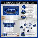 Graduation Decorations Blue Party Decor Set include Congrats Grad Banner Graduation Backdrop Class of 2026 Balloons Party Supplies