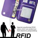 ONETOP for iPhone 16 Wallet Case with Card Holder, 360 Rotation Ring Kickstand RFID Blocking PU Leather Double Magnetic Clasp Shockproof Cover for Women and Girls 6.1 Inch (Purple)