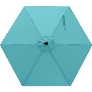 MASTERCANOPY Patio Umbrella 7.5 ft Replacement Canopy for 6 Ribs-Turquoise Canopy Only