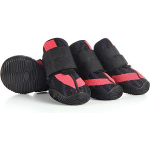 Dog Shoes for Small Dogs, Anti Slip Senior Dog Boots for Hardwood Floors, Paw Protectors for Hot Pavement & Snow, Breathable Non Slip Dog Booties with Double Straps, Black Size 1