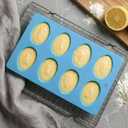 2 x 3Pcs 8-Cavity Easter Silicone Egg Molds, Egg Shaped Cake Pop Mold, Baking Supplies for Making Chocolate Jello Candy Dessert Muffin Mousse Pastry (Blue)