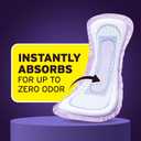 Poise Overnight Incontinence & Postpartum Pads for Bladder Leaks, 8 Drop Extra Coverage, 36 Count (Long)