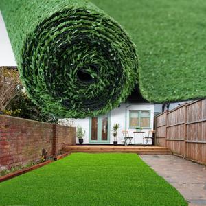 Artificial Grass Outdoor Indoor, 4 FT x 6 FT Faux Turf Lawn, 0.4" Artificial Grass Rug for Patio, Rug Synthetic Grass Mat with Drainage Holes