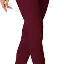 MERYLURE 240D Tights for Women, Opaque Soft High Waist Control Top Pantyhose Solid Color Footed Stockings Colorful Nylon (Medium, Wine Red)