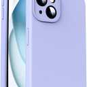 Supdeal Liquid Silicone Case for iPhone 15 - [Camera All-Round Protection] [Soft Microfiber Lining Anti-Scratch] 4 Layer Full Covered Shockproof Gel Rubber Phone Case Cover, 6.1", Purple