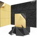 18 Pack Acoustic Panels with Self-Adhesive, 12"X 12"X 0.4"Sound Proof Foam Panels, Sound Panels High Density, Soundproof Wall Panels for Home Studio Office-Black