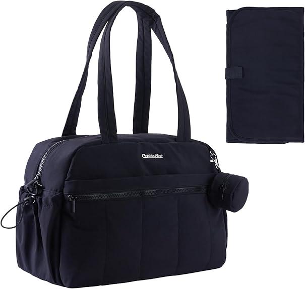 Gobabymart Large Diaper Tote with Changing Pad, Maternity Travel Bag, Nappy Bag with Wet Pocket