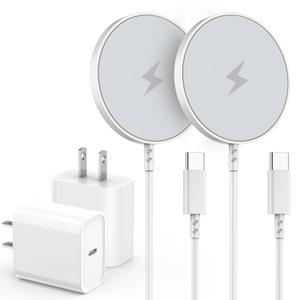 Magnetic Wireless Charger for iPhone, 2Pack 6FT [Apple MFi Certified]Mag-Safe Charger Cable Wireless Magnetic Charging Cord with USB C Fast Charging Block for iPhone Air/17/17 Pro/17 Promax/16/16Plus