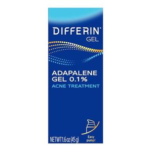 Differin Acne Treatment Gel, 90 Day Supply, Retinoid Treatment for Face with 0.1% Adapalene, Gentle Skin Care for Acne Prone Sensitive Skin, 45g Pump 